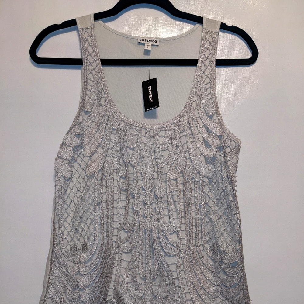 Express, silver and gray tank top, size S